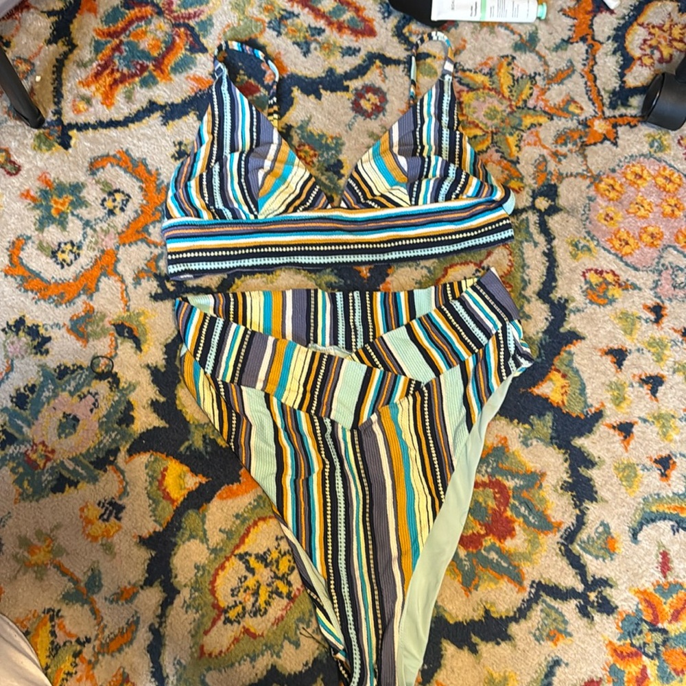 Aerie Bikini Striped Size L